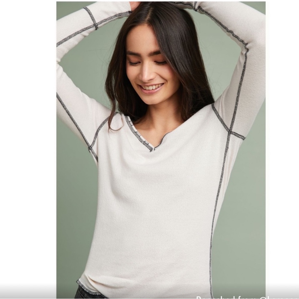 Anthropologie Michael Stars White Long Sleeve Tee XS